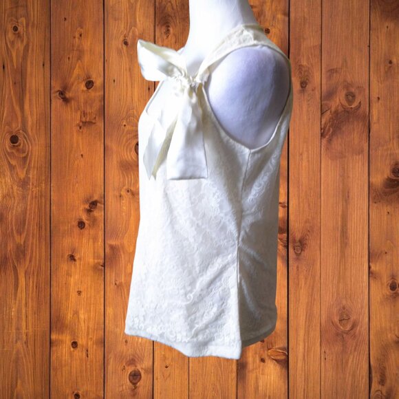 Kenar Women's Large Lace Floral  Coquette Boho Cottagecore Sleeveless Tie Accent - Picture 5 of 7